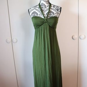 Green Halter Maxi Dress